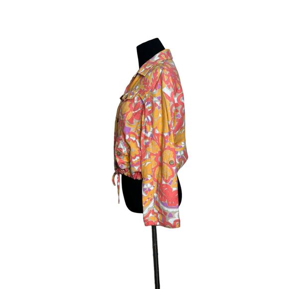 Ruby Rd. Pink orange purple crop buttoned jacket size 6P - Picture 5 of 11